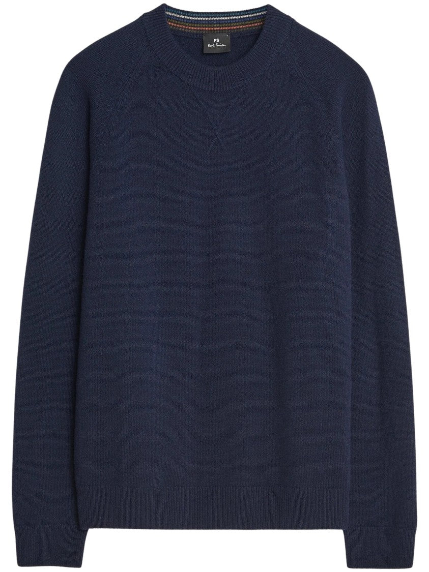 Paul Smith Raglan-Sleeve Crew-Neck Sweater With Ribbed Details