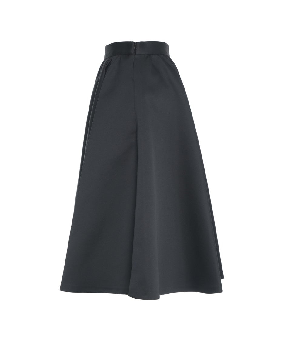 Max Mara Midi Skirt With Gathered Waistband And Concealed Closure