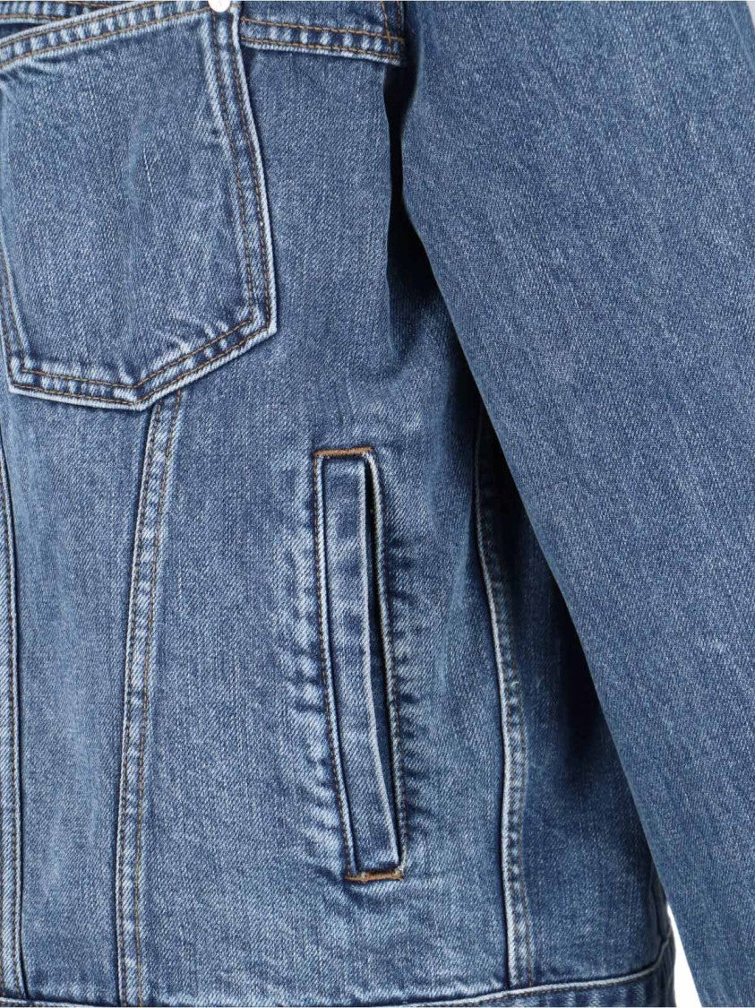 J. W. Anderson Blue Contrast Corduroy Collar Denim Jacket