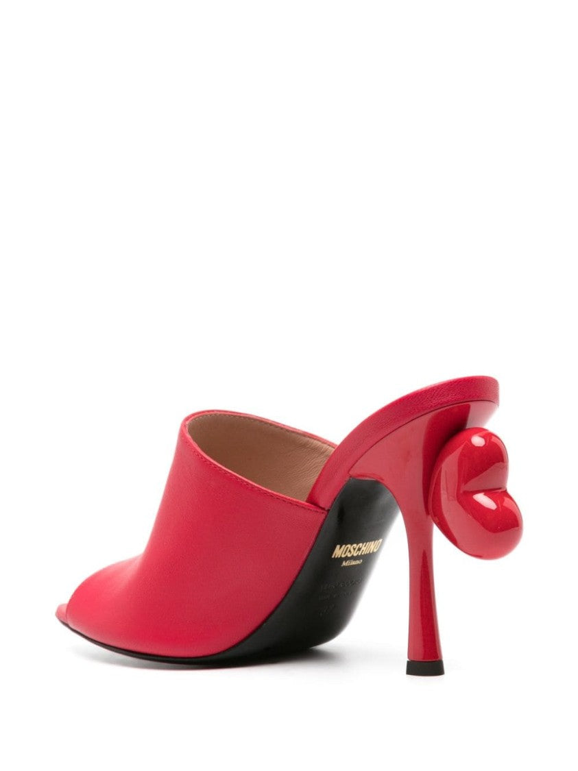 Moschino Red Nappa Leather Sandals