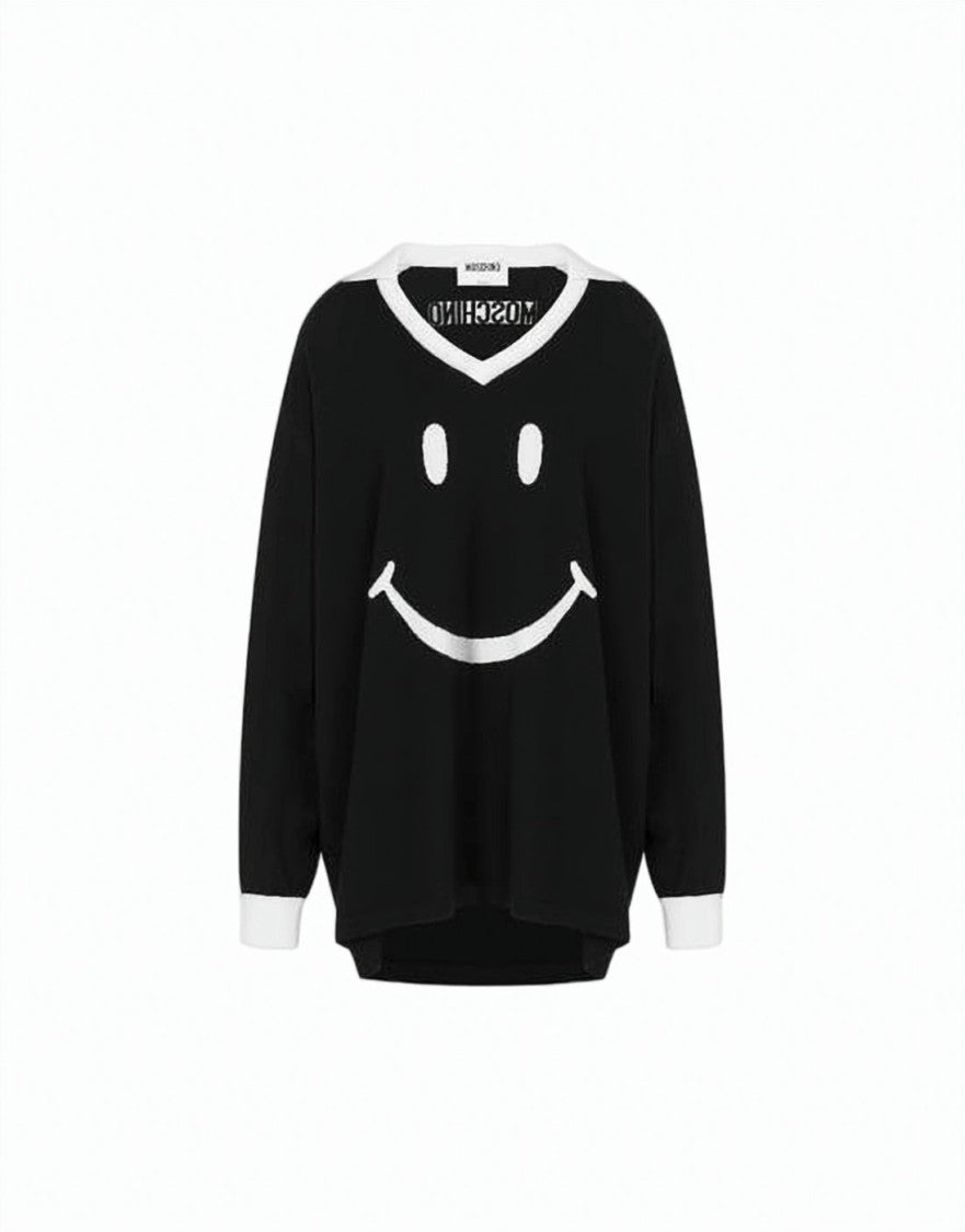 Moschino Relaxed Fit V-Neck Wool Sweater