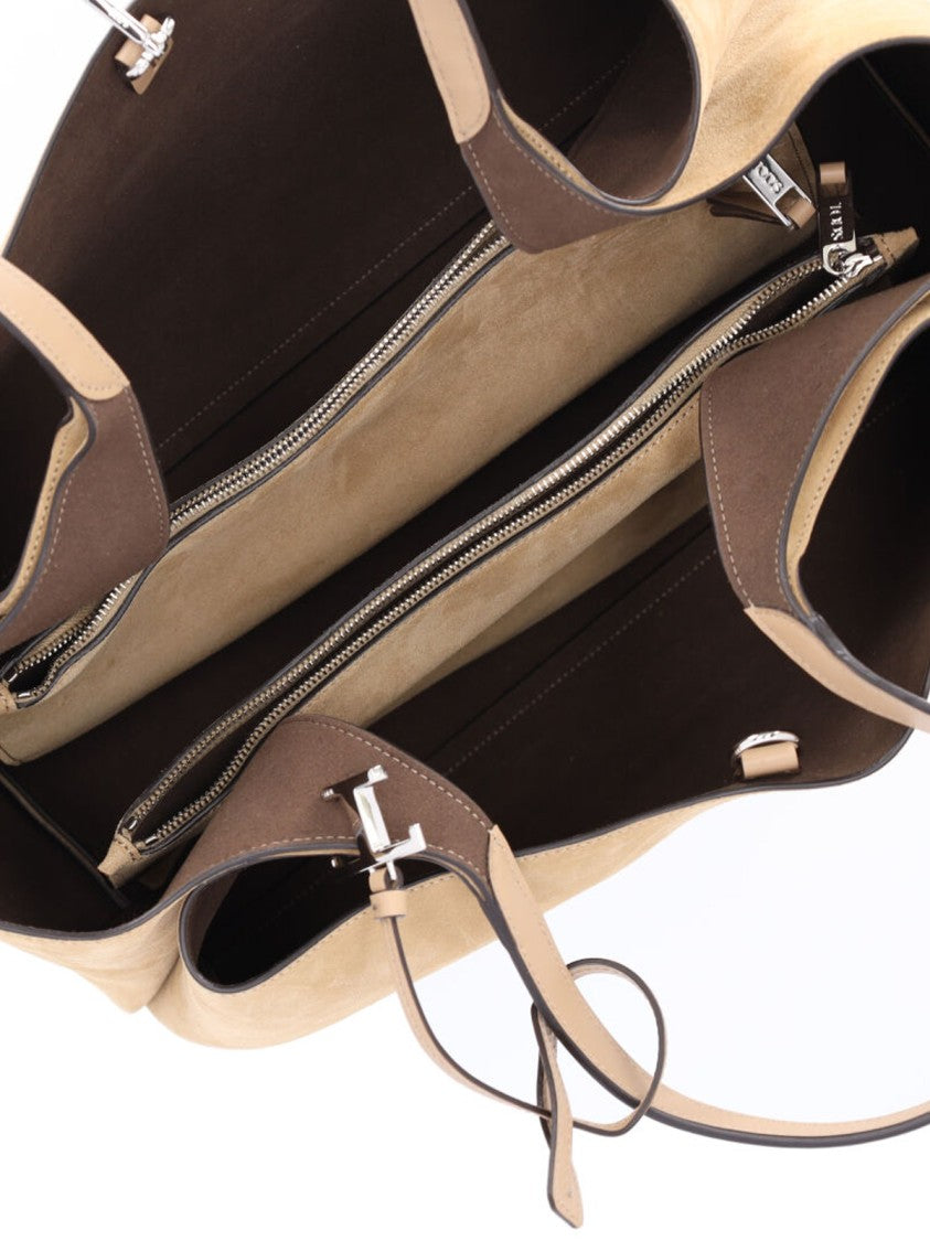 Tod's Medium Suede Tote Bag With Removable Charm