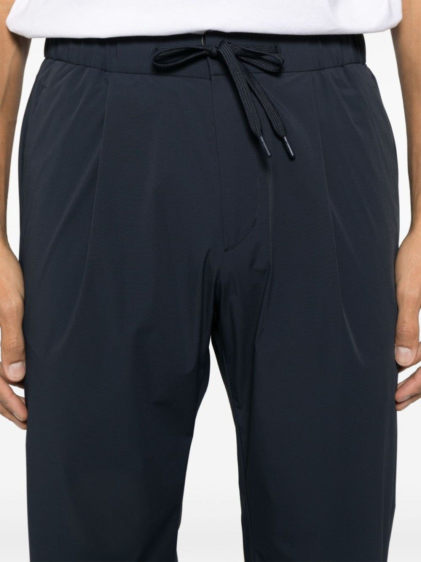 Herno Navy Blue Trousers With Straight-Leg Silhouette