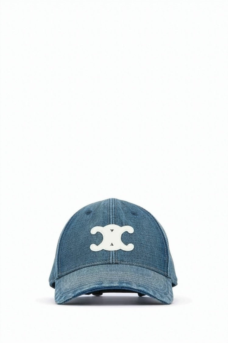 Celine Denim Baseball Cap With Structured Crown