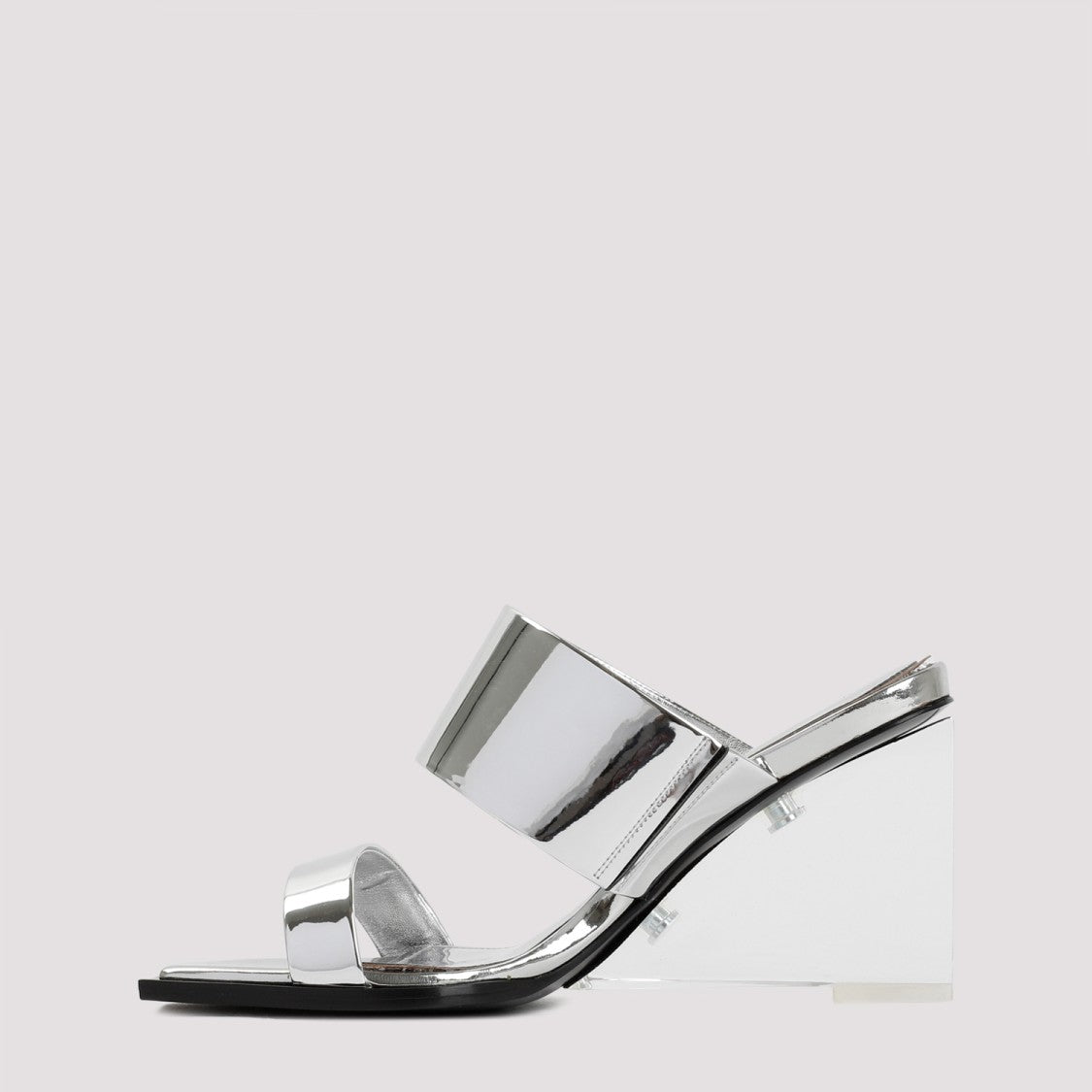 Alexander Mcqueen Silver Calf Leather Sandals