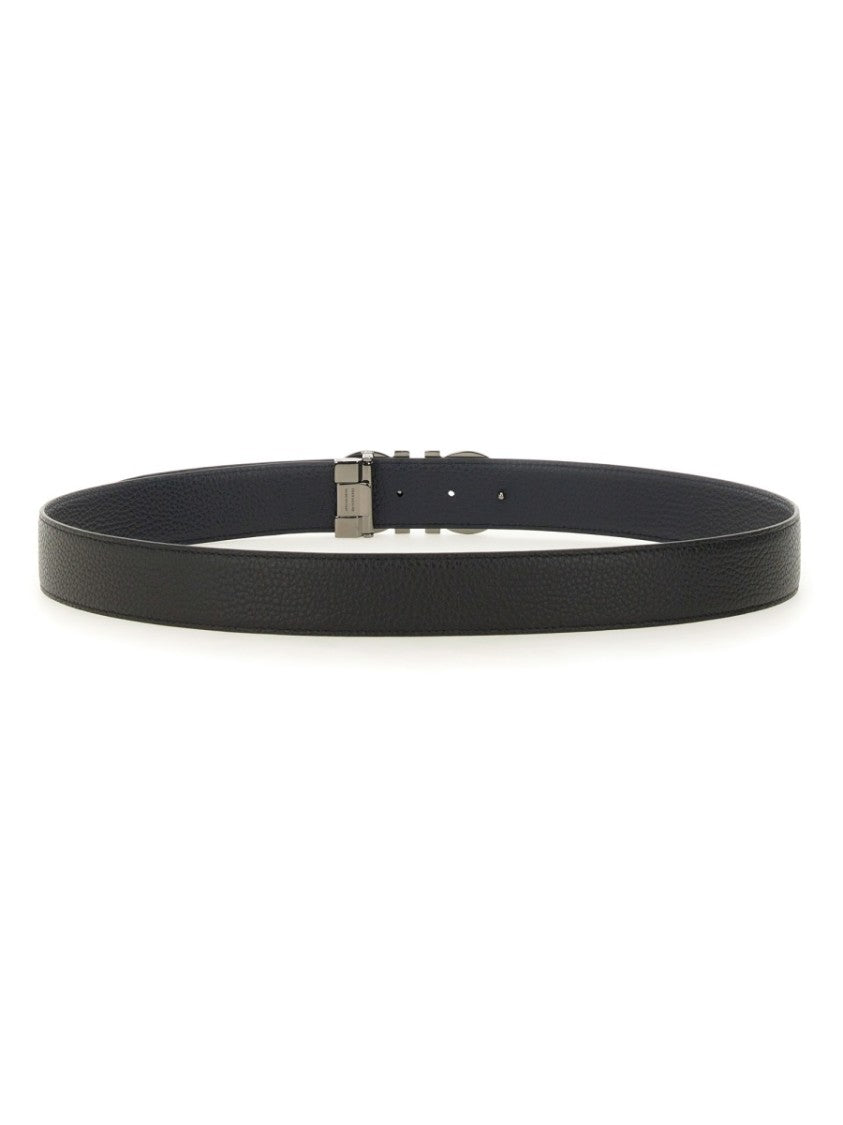 Ferragamo Reversible Textured Calfskin Belt