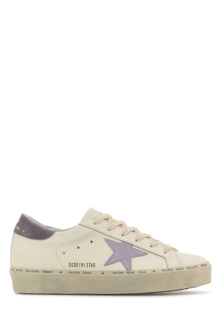 Golden Goose White Leather Hi Star Classic Sneakers