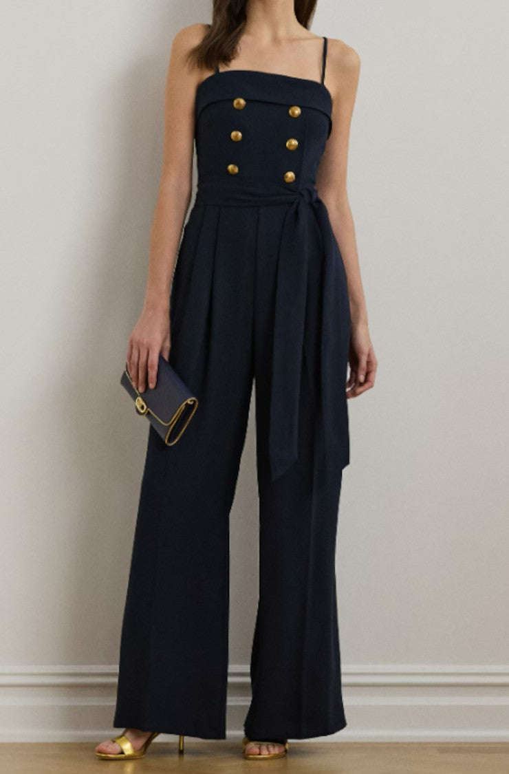 Lauren Ralph Lauren Strapless Jumpsuit With Gold Buttons