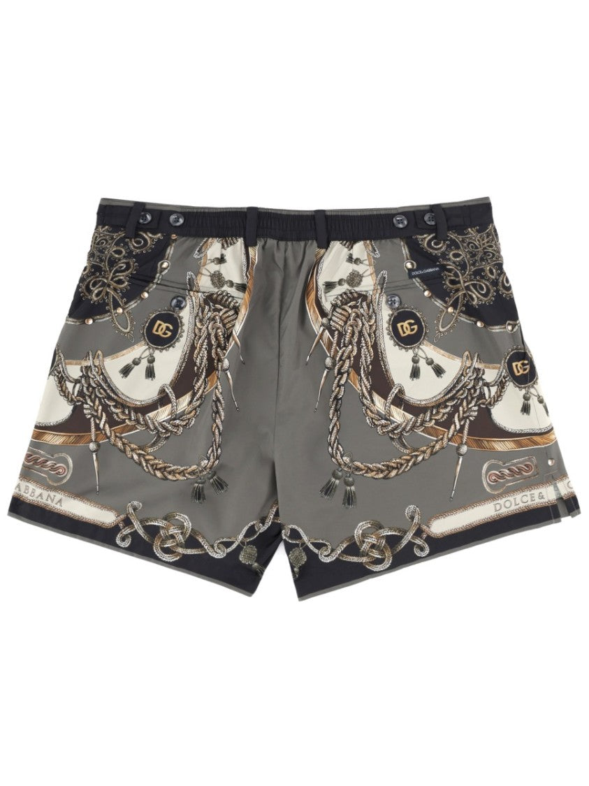 Dolce & Gabbana Chain Motif Swimsuit Shorts