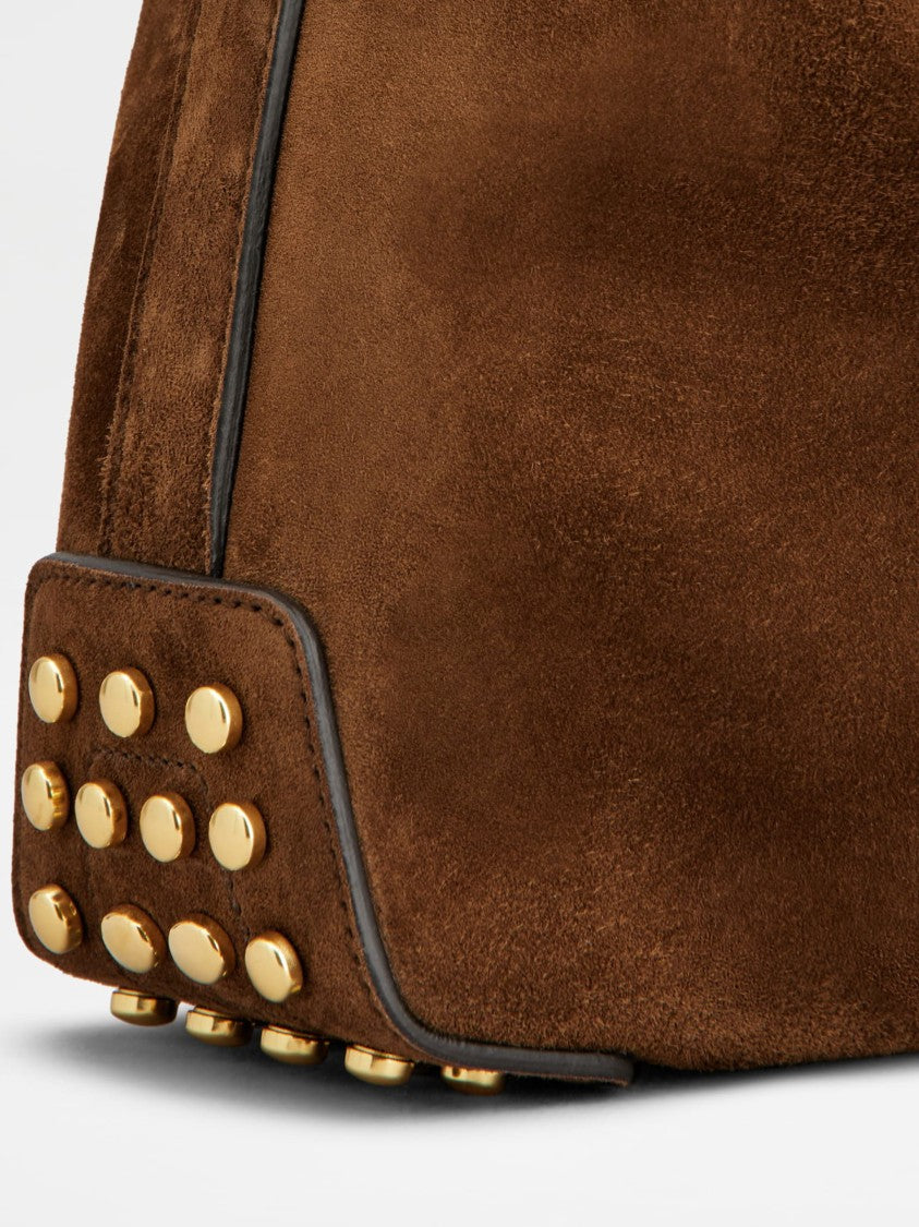Tod's Brown Gmt Sacca Mini Suede Handbag