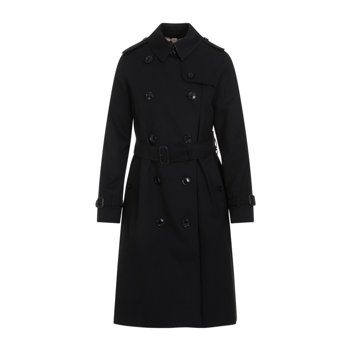 Burberry Black Cotton Kensington Trench