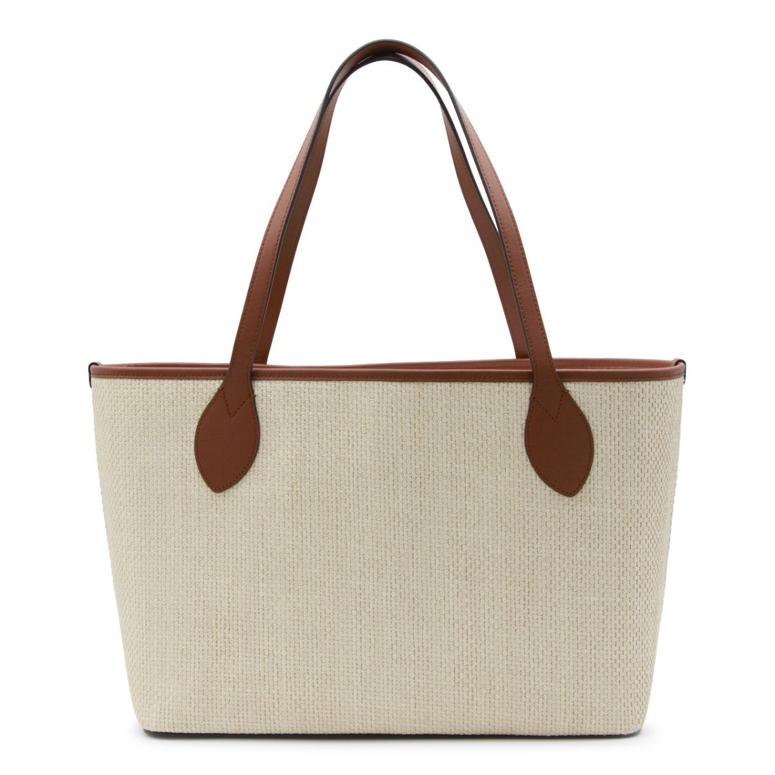 Mulberry Structured Tote Bag With Woven Texture And Leather Accents