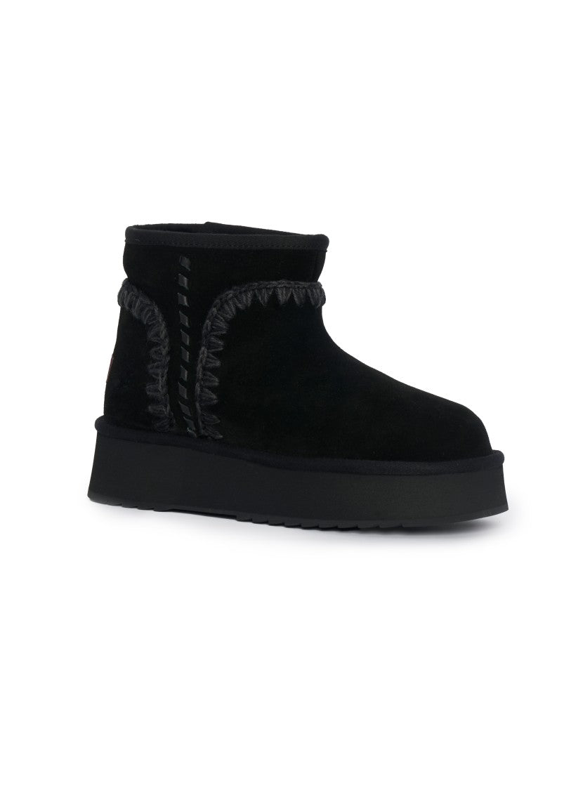 Mou Slip-On Sheepskin Suede Boots With Hand-Crochet Detailing