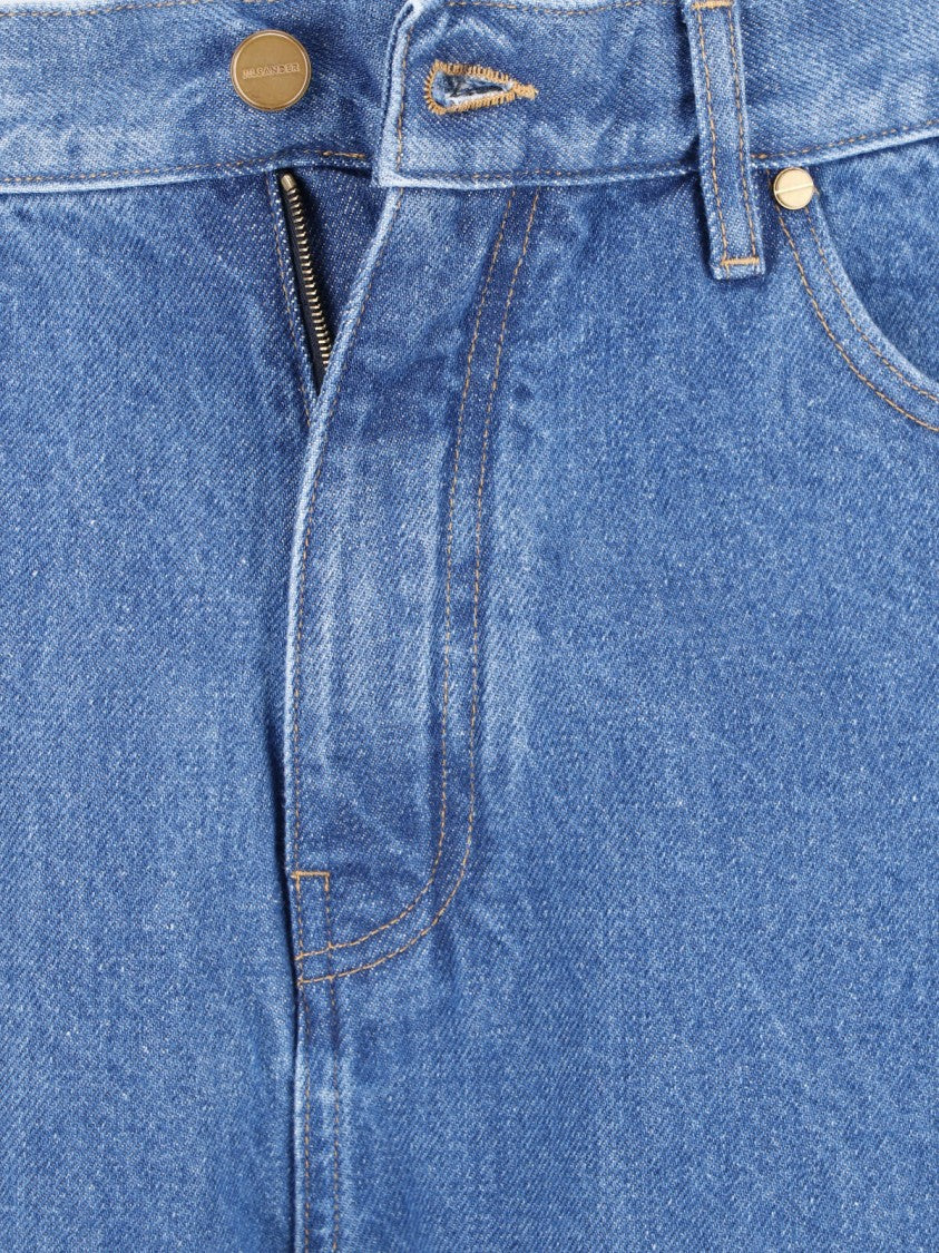 Jil Sander Blue Straight-Leg Classic Five-Pocket Jeans
