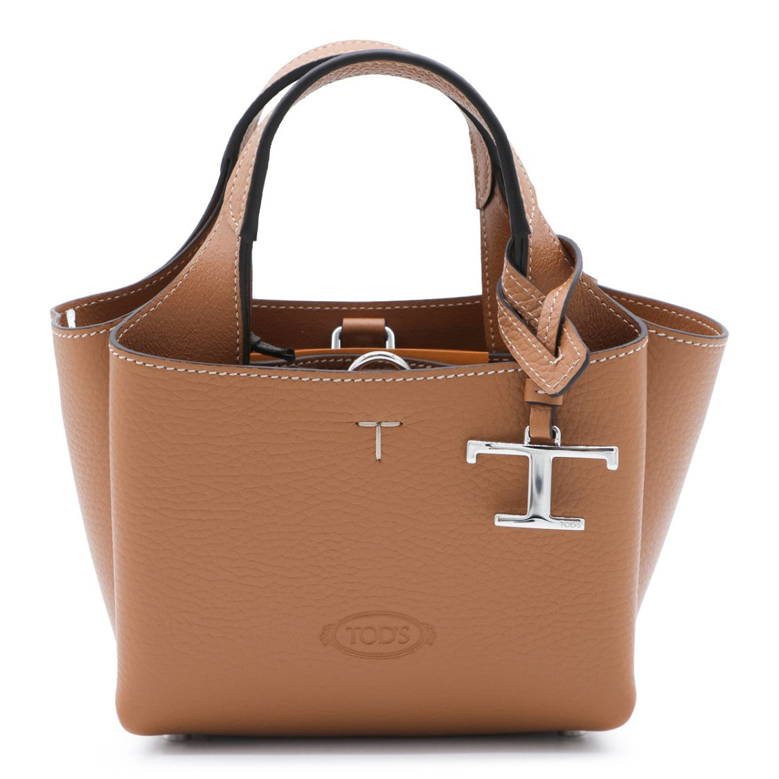 Tod's Minimalist Structured Handbag With T-Shaped Charm
