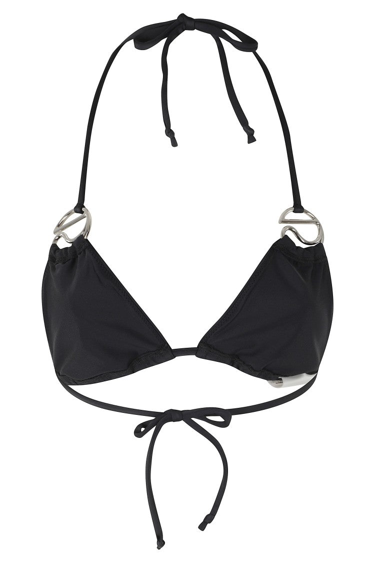 Coperni Black Triangle Bow Tie Polyamide-Blend Bikini Top