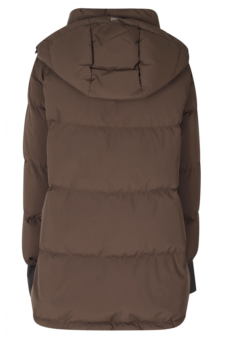 Herno Brown Removable Hood Short Down Jacket