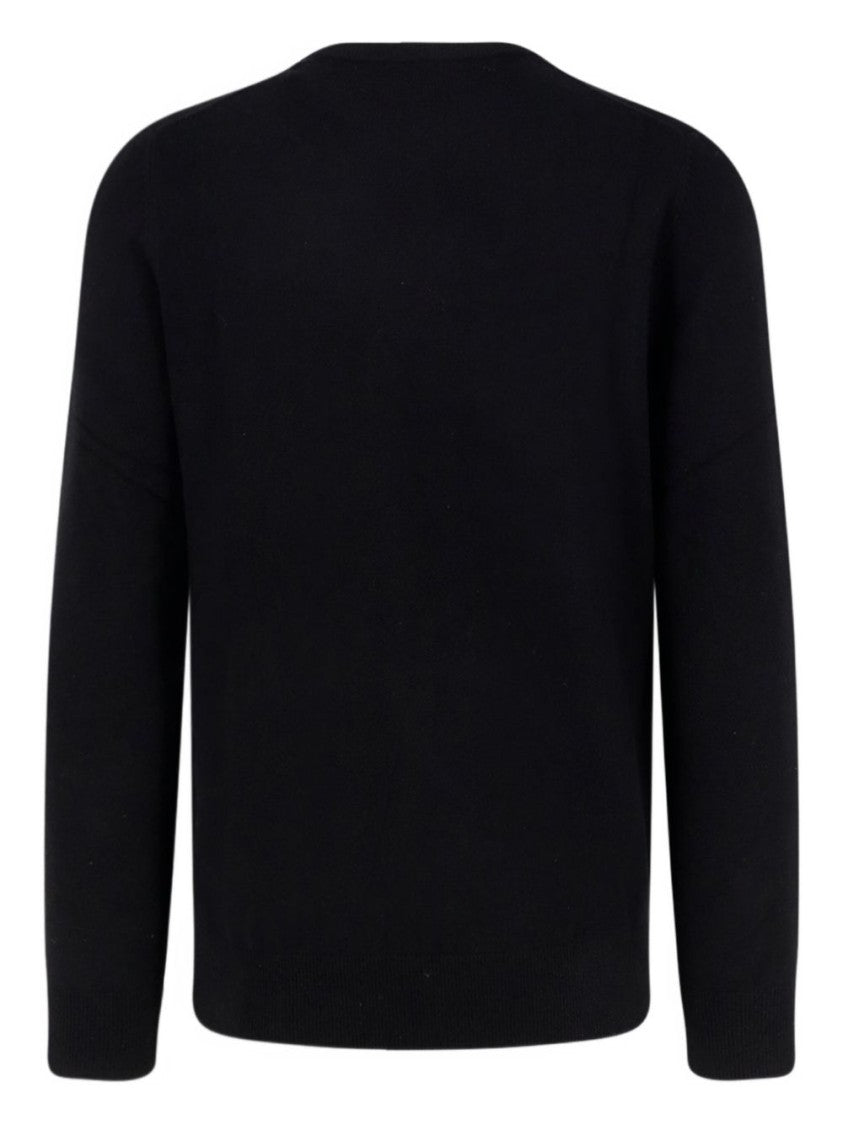Mc2 Saint Barth Black Sweatshirt With Embroidered Motif And Fitted Ribbing