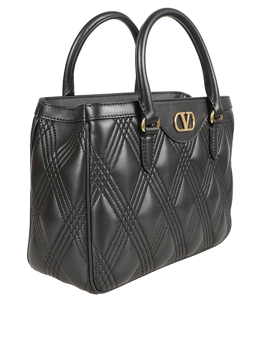 Valentino Garavani Diamond Quilting Calf Leather Top Handles Bag