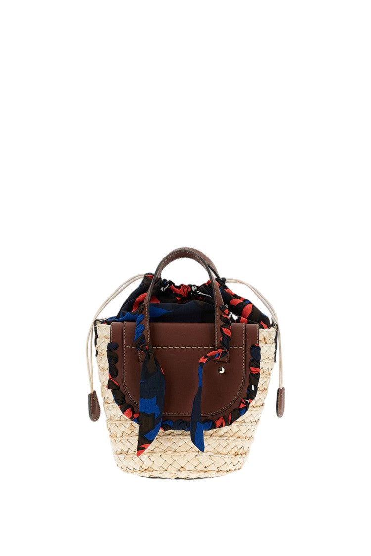 Cuba Lab Handcrafted Raffia Tote With Leather Accents
