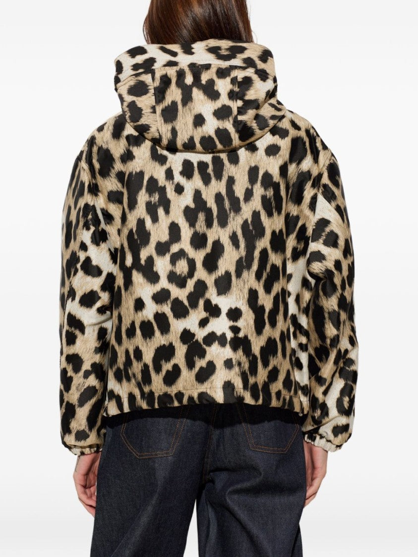 Givenchy Multicolor Leopard Print Hooded Drawstrings Jacket