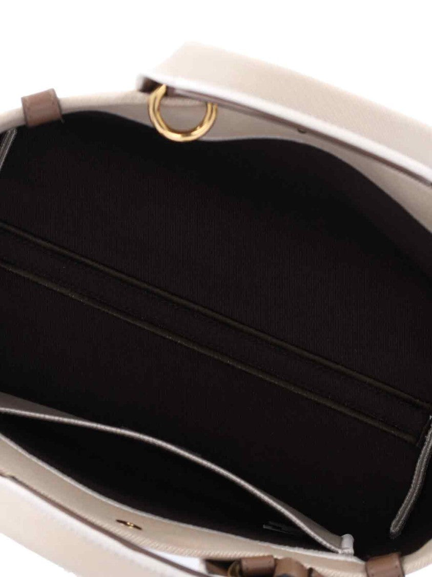 Chloé "Carry" Small Tote Bag, In Beige Organic Cotton