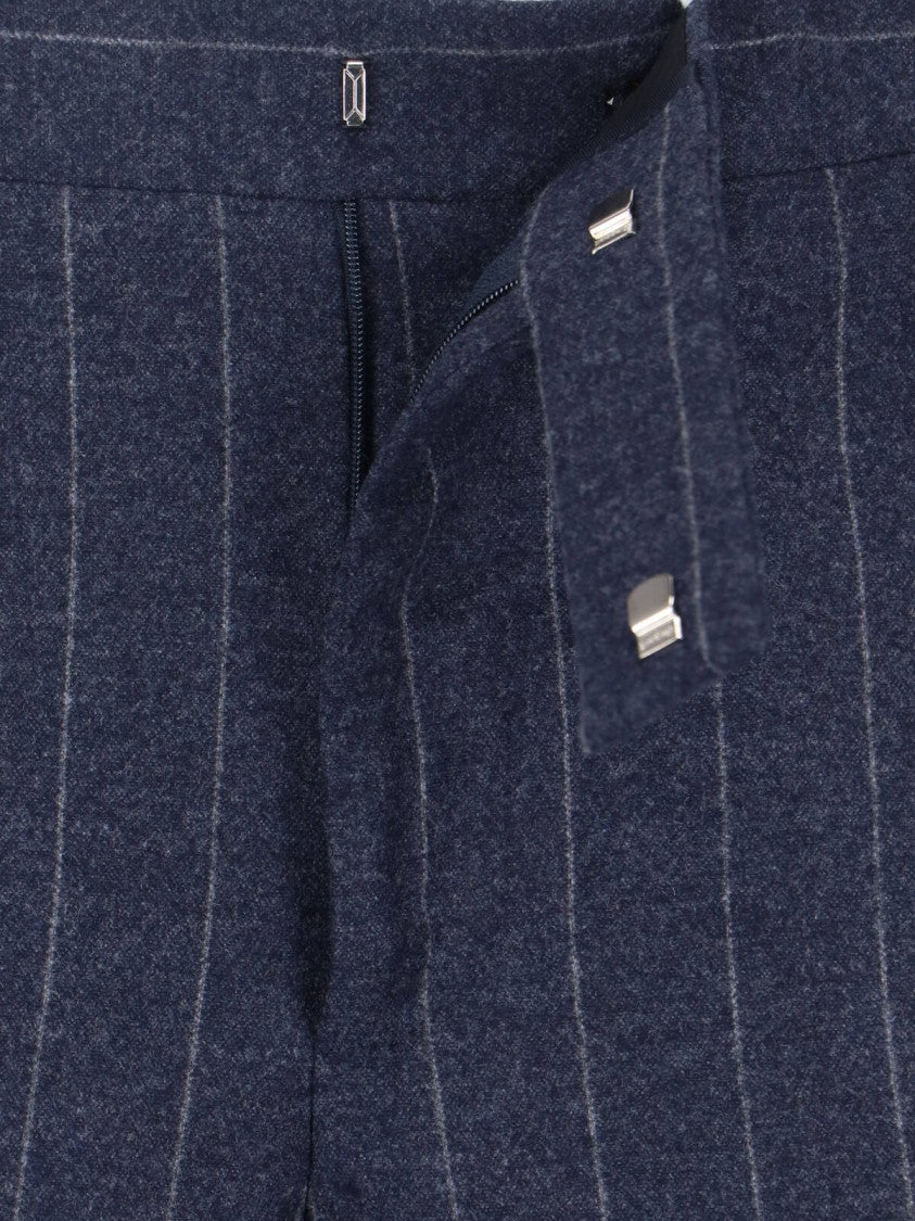 Lardini Pinstripe Virgin Wool And Cashmere Pants – Blue