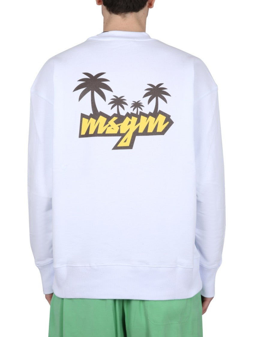 Msgm Crewneck Sweatshirt With Logo