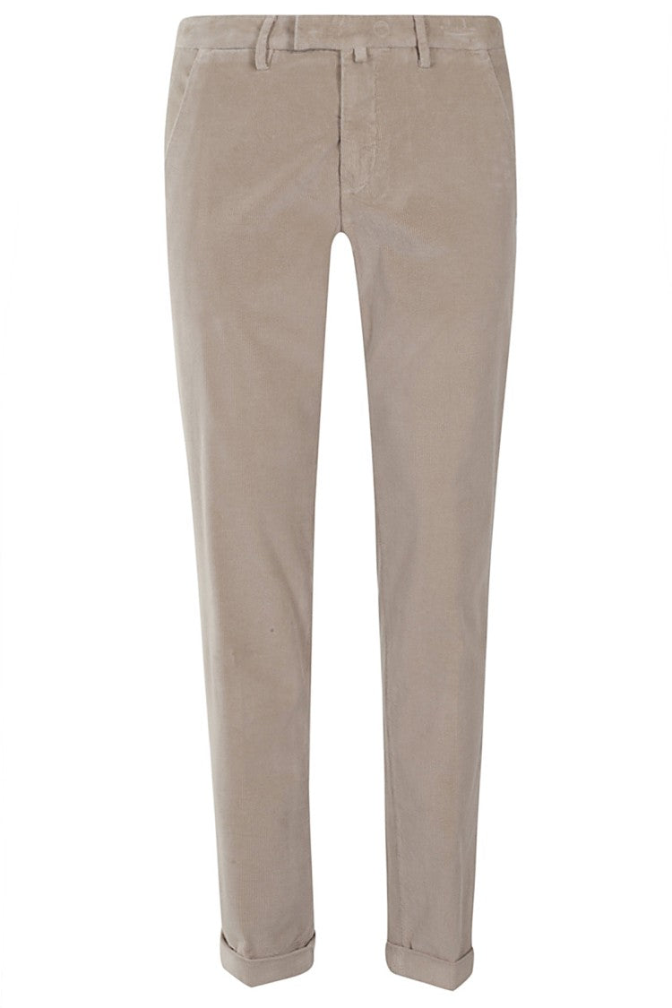 Briglia Straight Leg Beige Corduroy Velvet Trousers