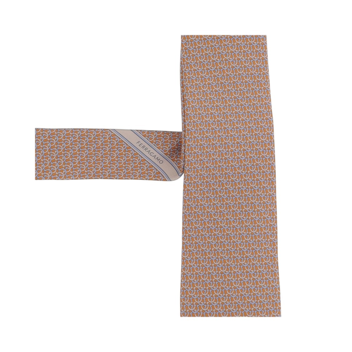 Salvatore Ferragamo Orange Patterned Silk Tie