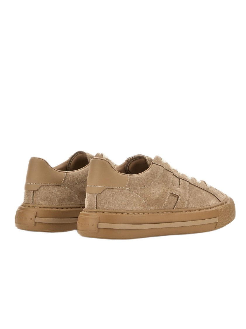 Hogan Low-Top Suede Sneakers With Smooth Leather Accents