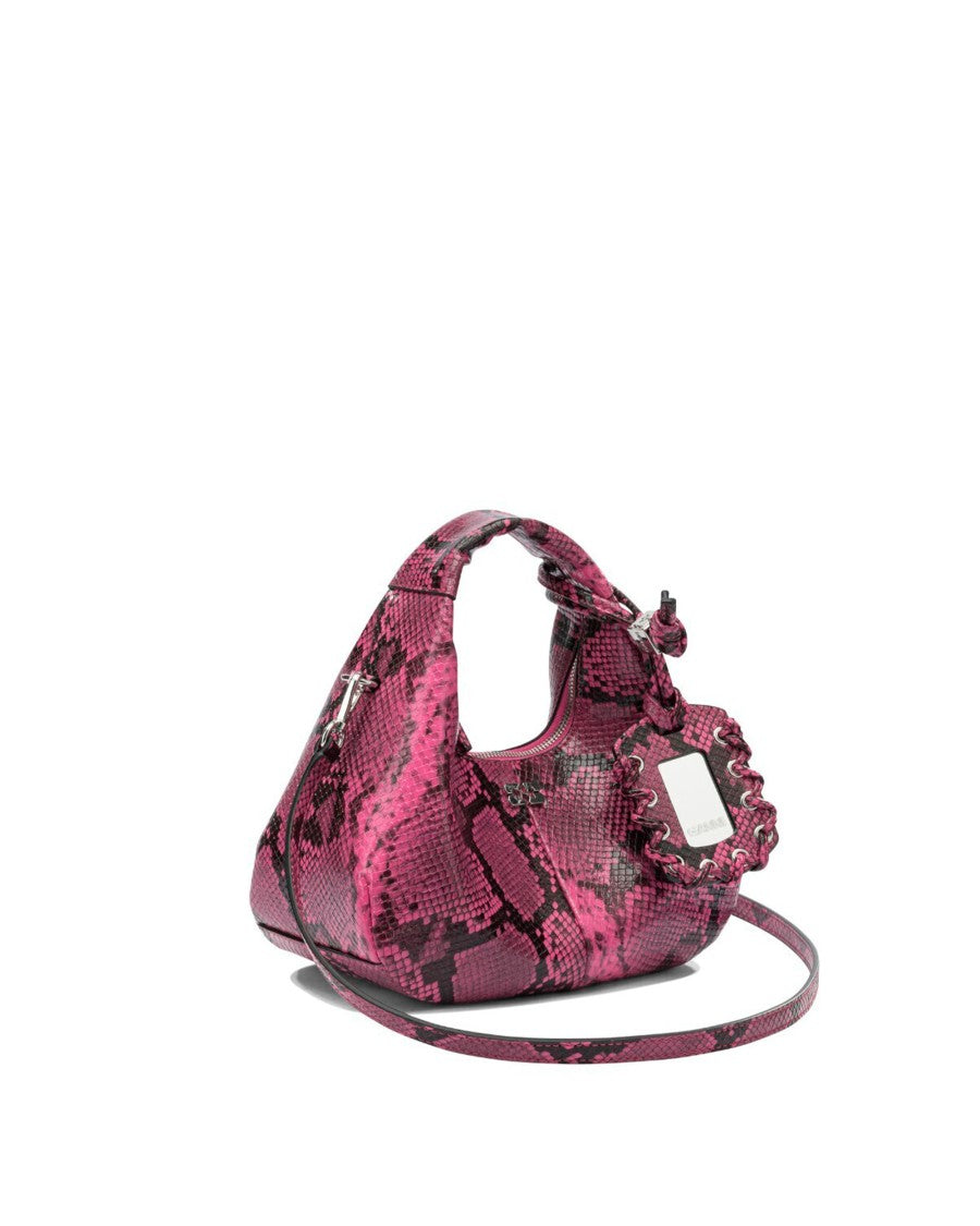 Ganni Snake Pink Mini Hobo