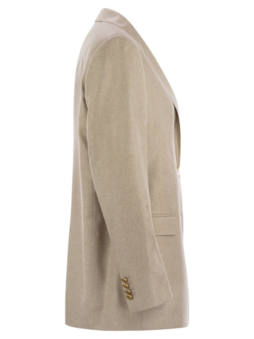 Tagliatore Silk Two-Button Jacket With Patch Pockets