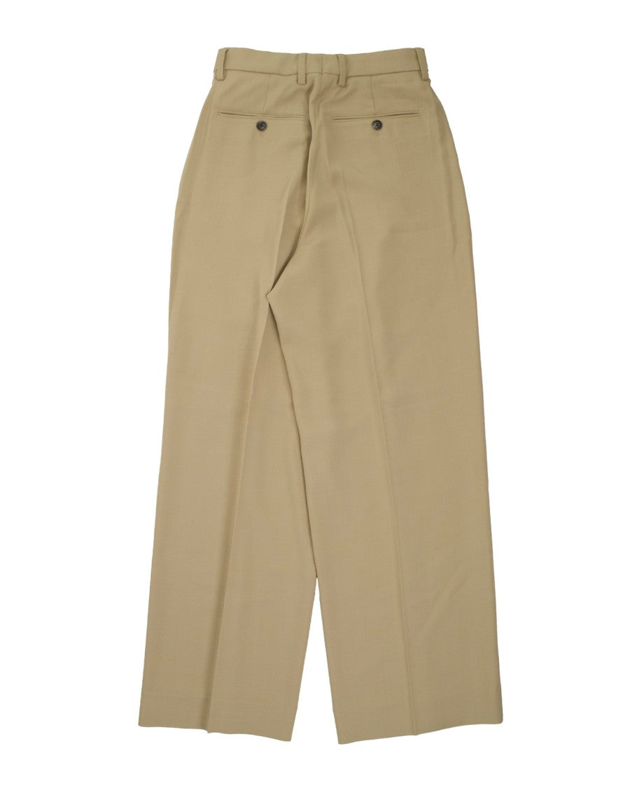 Ami Beige Tailored Trousers With Pleated Front