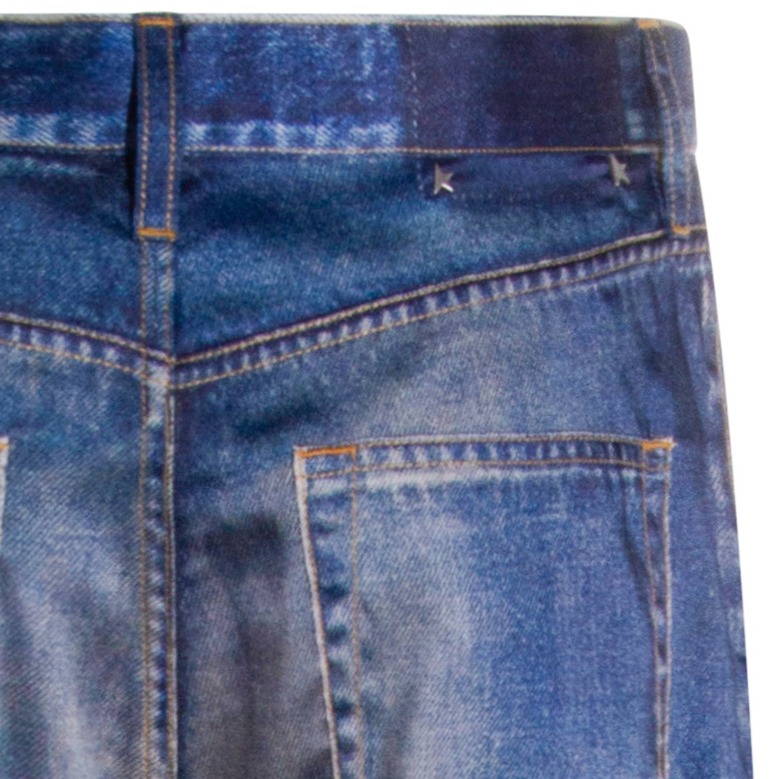 Golden Goose Mid-Rise Wide-Leg Jeans With Vintage Denim Print