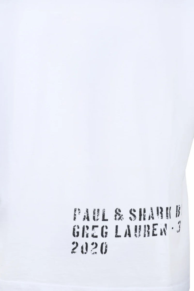 Paul & Shark White Cropped Cotton T-Shirt