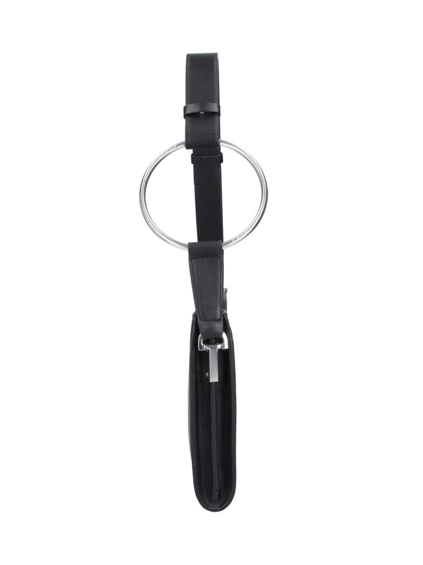 Dondup Black Calf Leather Single Handle Shoulder Bag