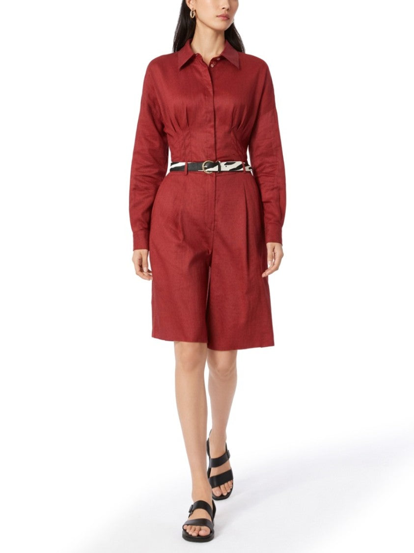 Max Mara Caravan High-Waisted Wide-Leg Linen Shorts