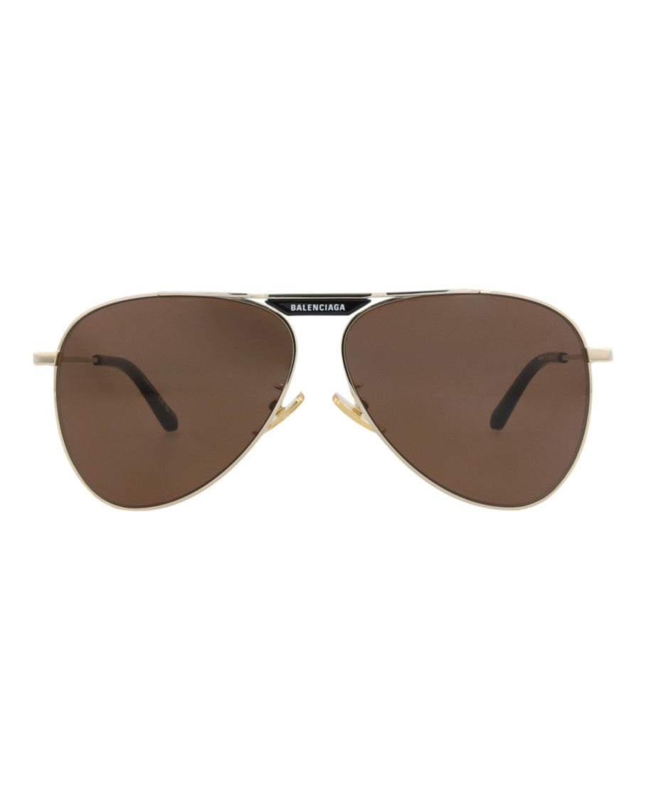 Balenciaga Aviator-Frame Metal Sunglasses