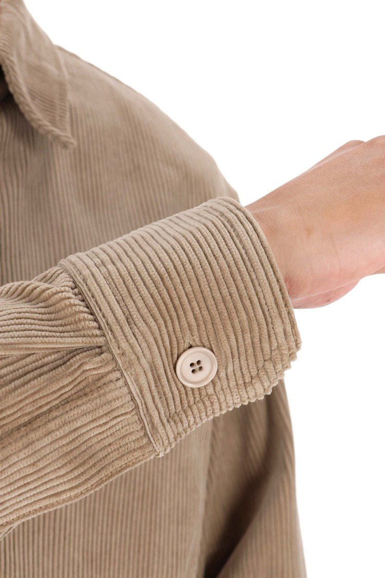 A.P.C. Cotton Velvet Overshirt With Classic Collar