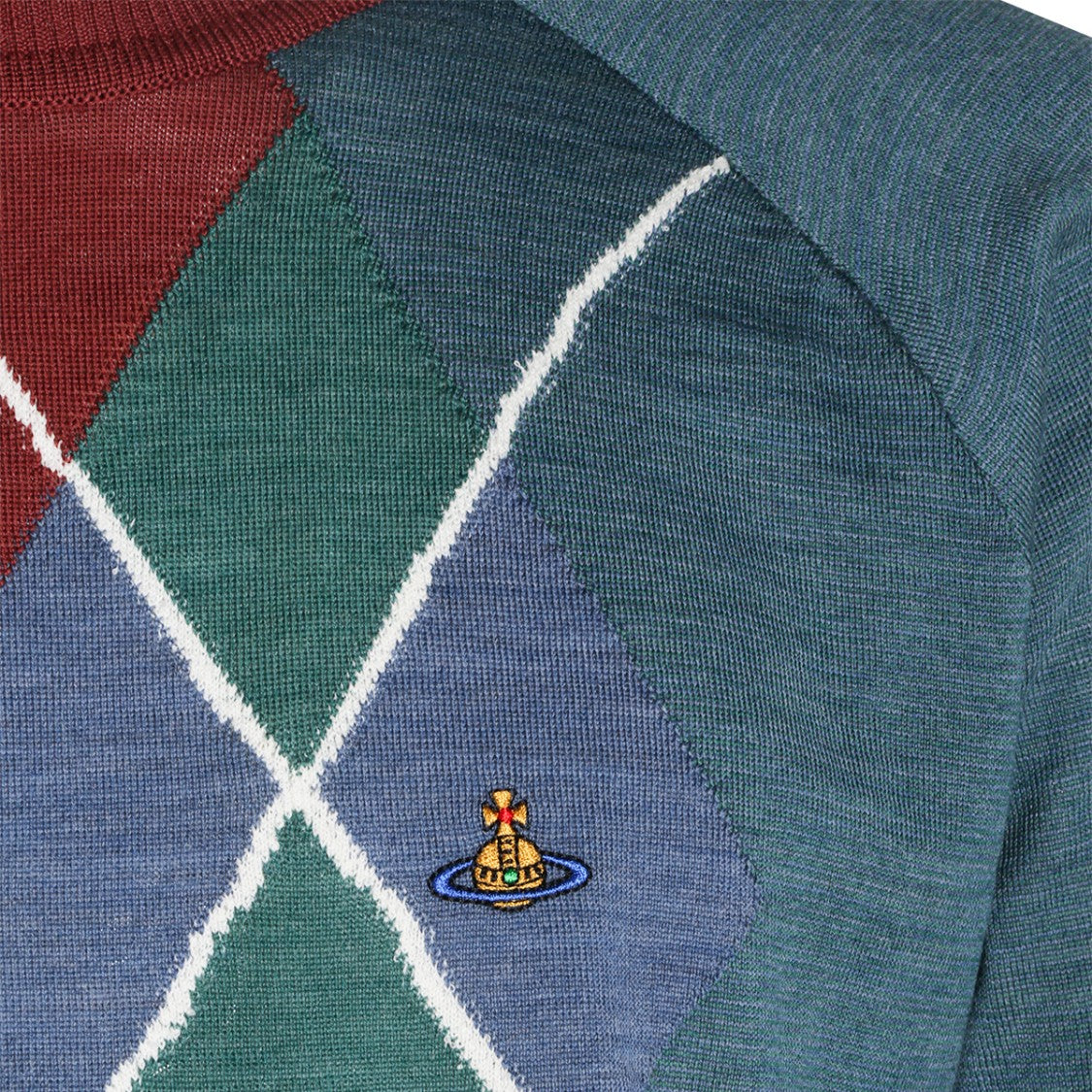 Vivienne Westwood Multicolor Wool Argyle Jumper With Emblem Detail