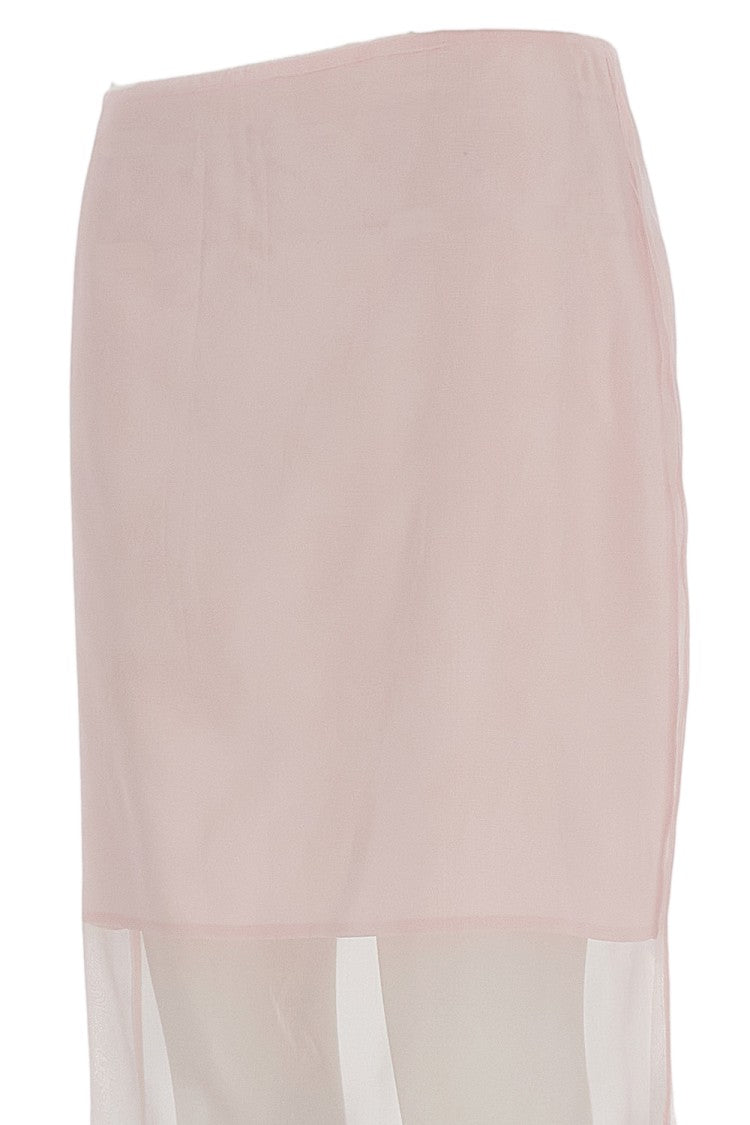 Federica Tosi Sheer Organza Silk Midi Skirt With Half-Slip Lining