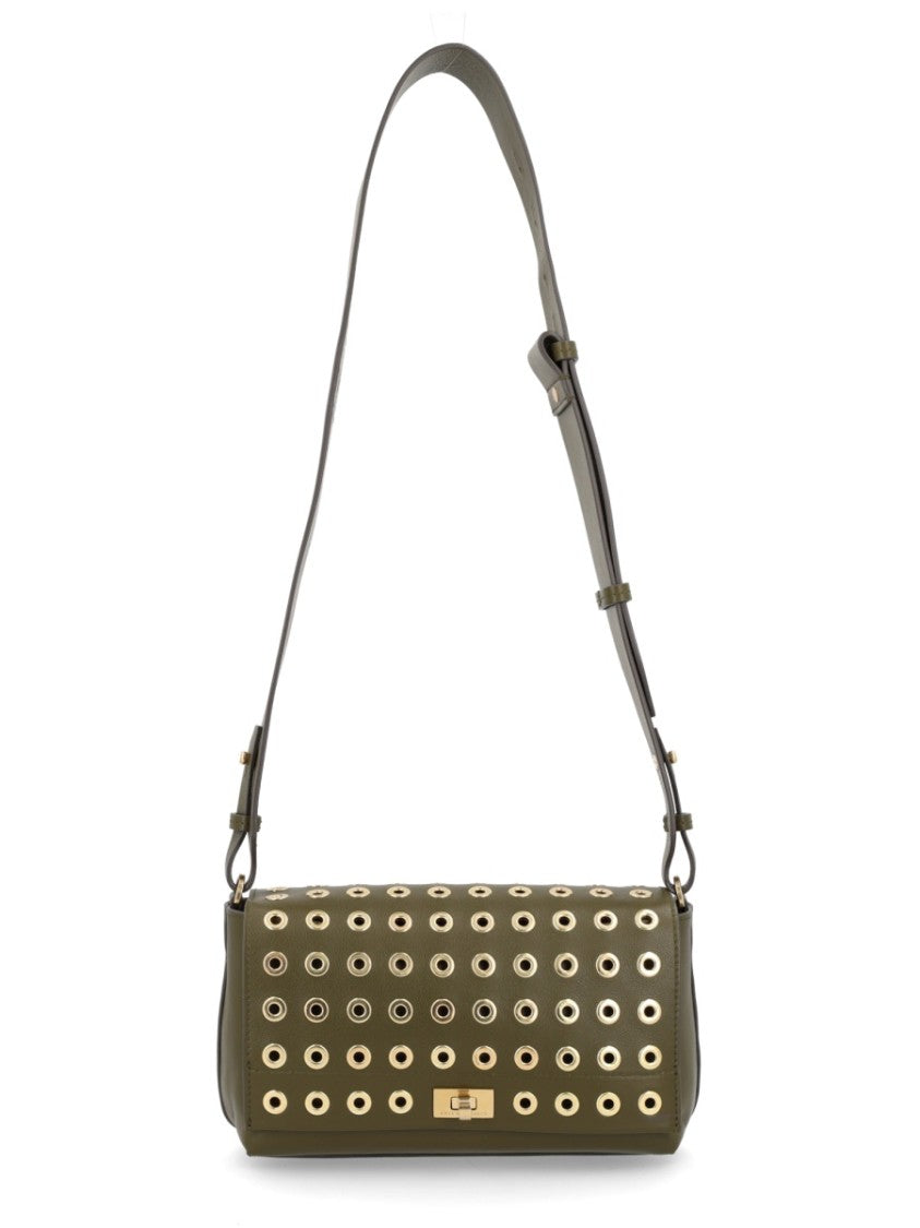 Anya Hindmarch Olive Cow Leather Mortimer Shoulder Bag