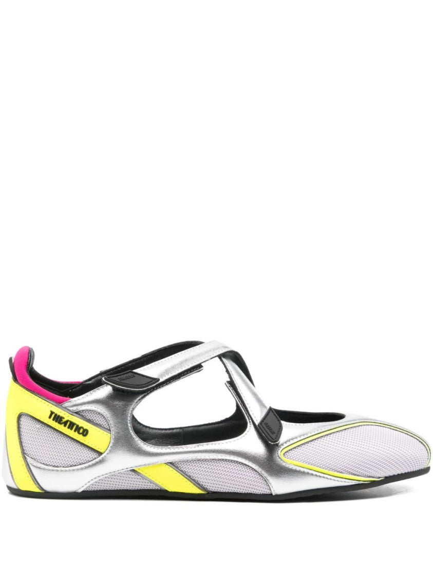 The Attico Pointed Toe Flats With Cut-Out Strap Design And Logo Accents