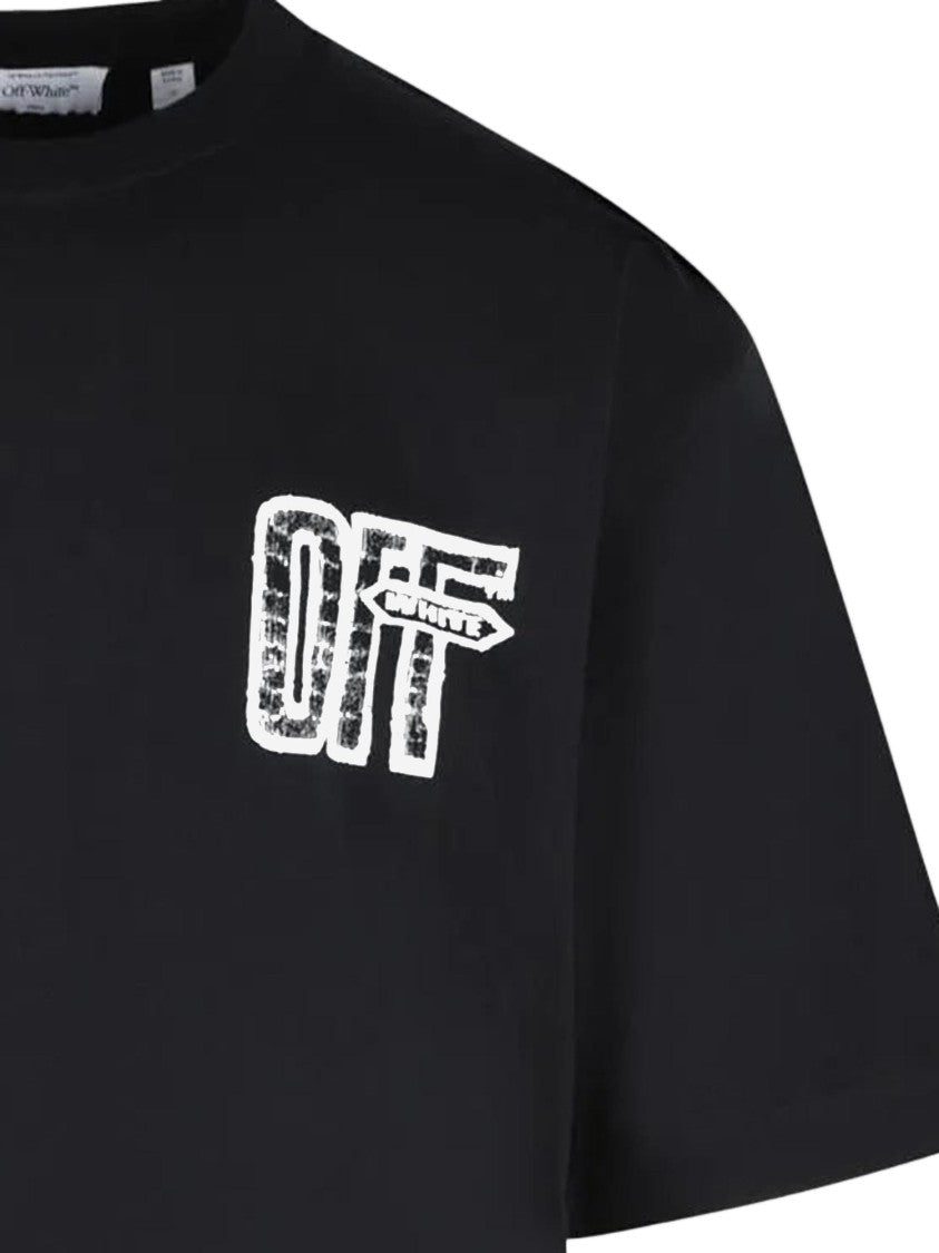 Off-White Motion Arrow Cotton T-Shirt With Iconic Logo Design