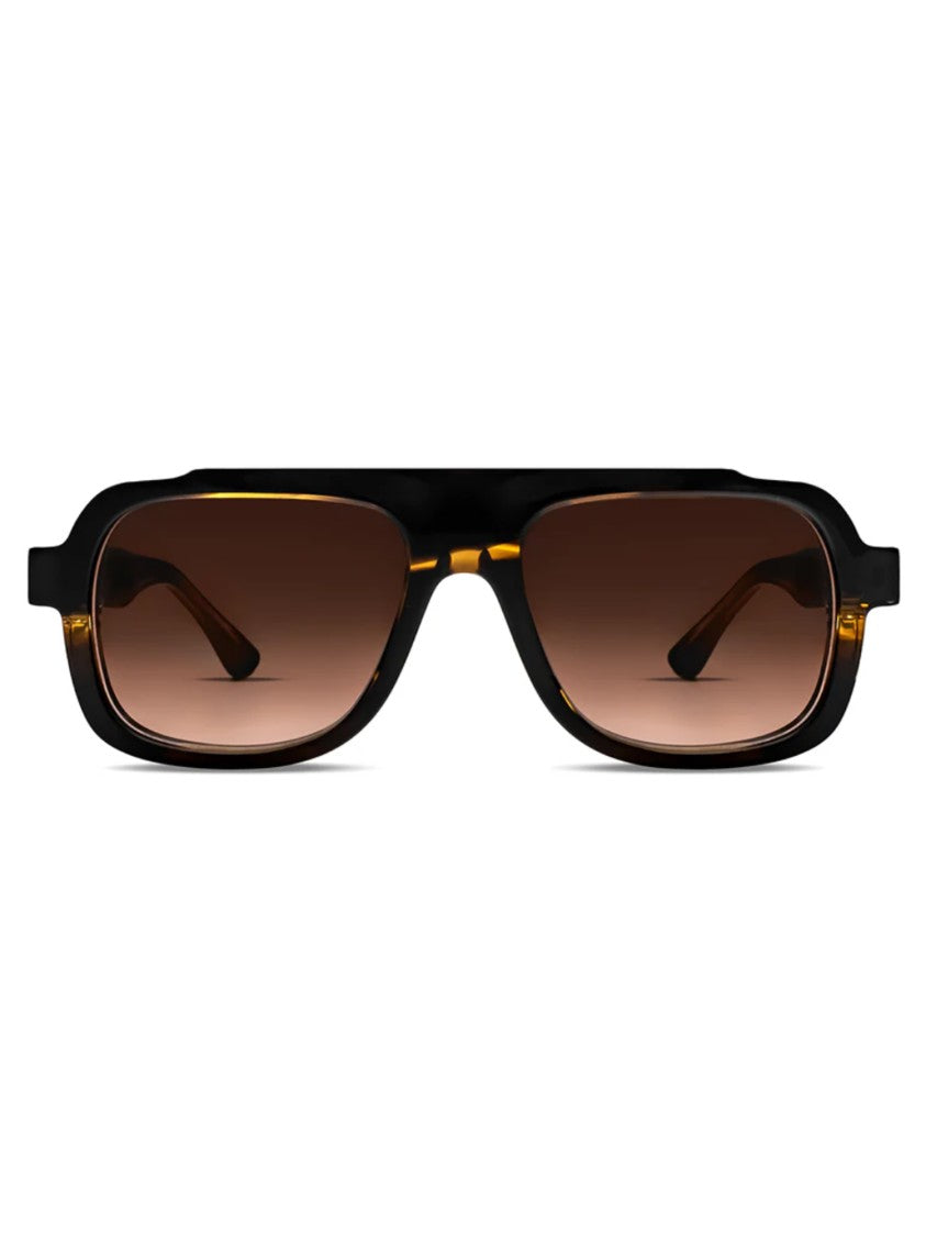 Thierry Lasry Brown Positivy Rectangular Acetate Tortoiseshell Frames