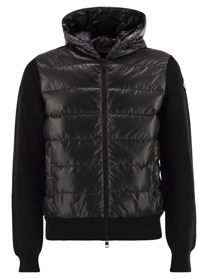 Moncler Wool-Lined Hooded Zip-Up Sweatshirt