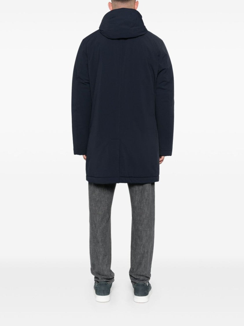 Woolrich Textured Navy Blue Padded Jacket