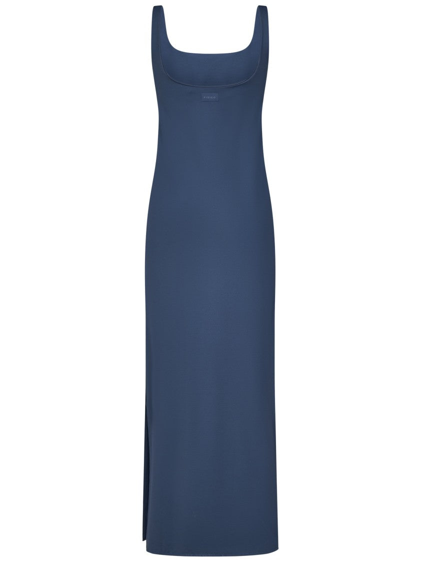 Fisico Maxi Dress In Blue Microfiber