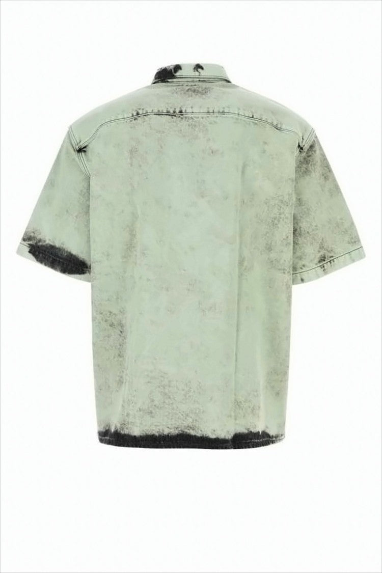 Oamc Boxy Cropped Short-Sleeve Shirt With Vintage-Inspired Wash